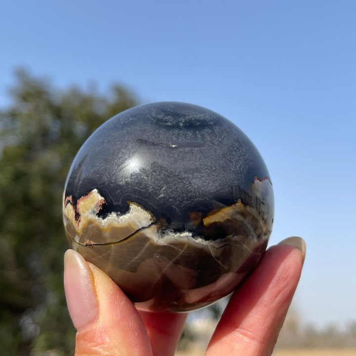 Natural Volcanic Agate Sphere