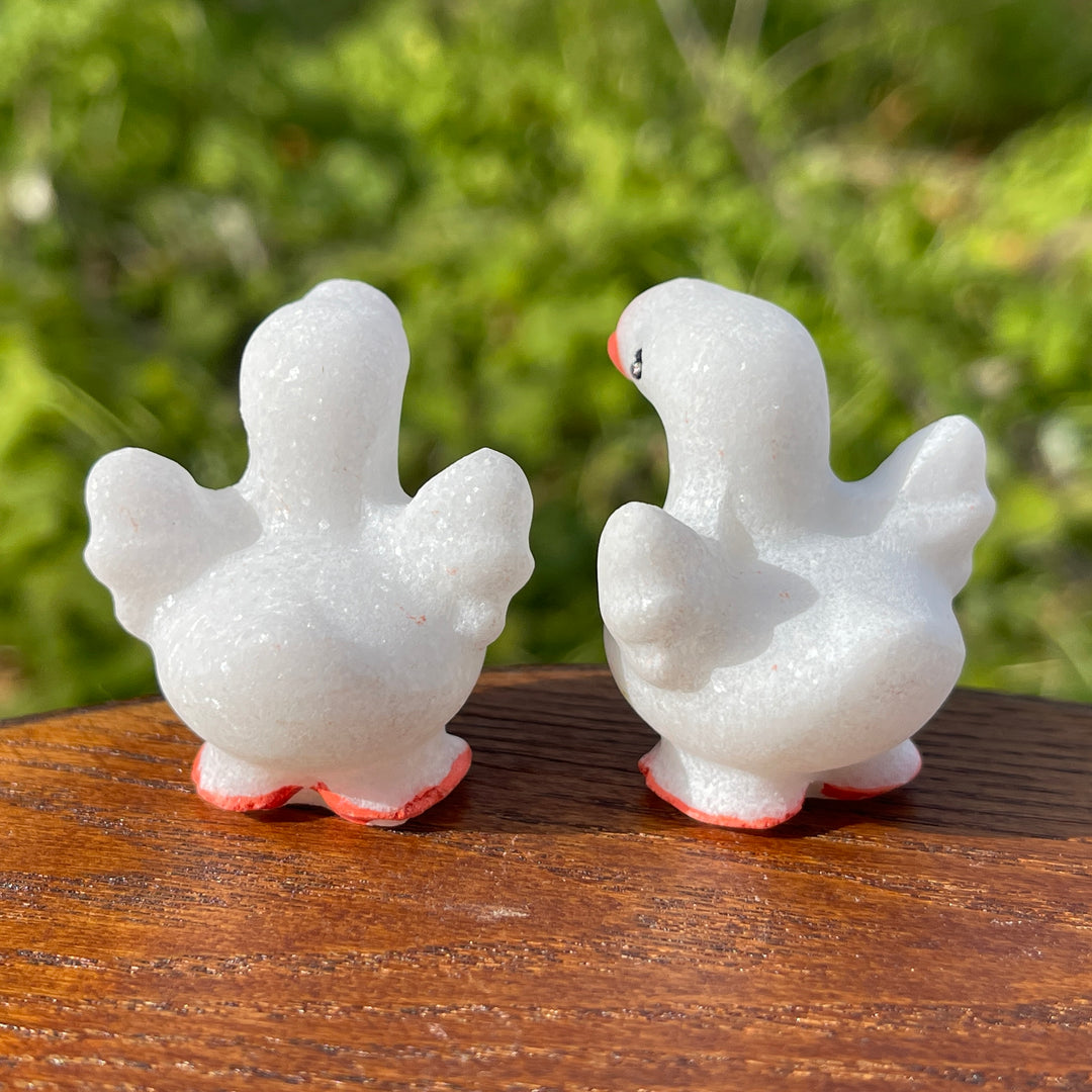 Natural Crystal Carving White Jade Goose