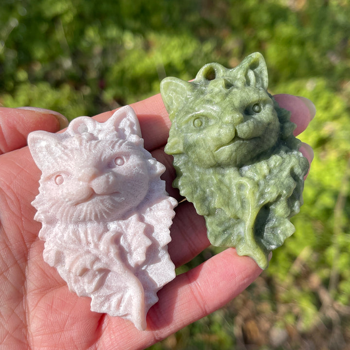 Natural Crystal Carving Lion Pendant