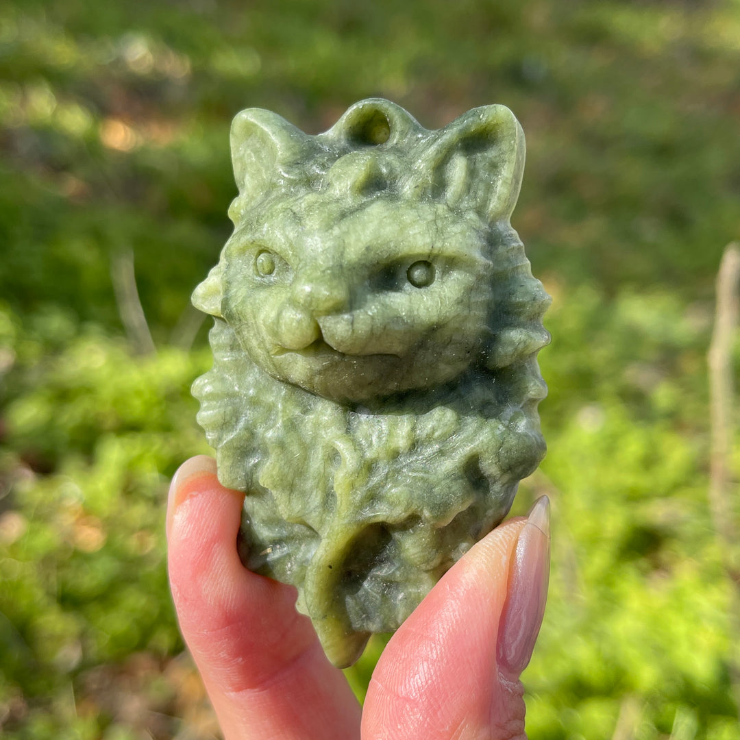 Natural Crystal Carving Lion Pendant