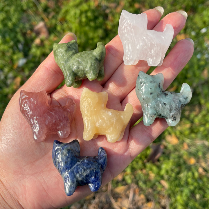 Natural Crystal Carving Mini Cat
