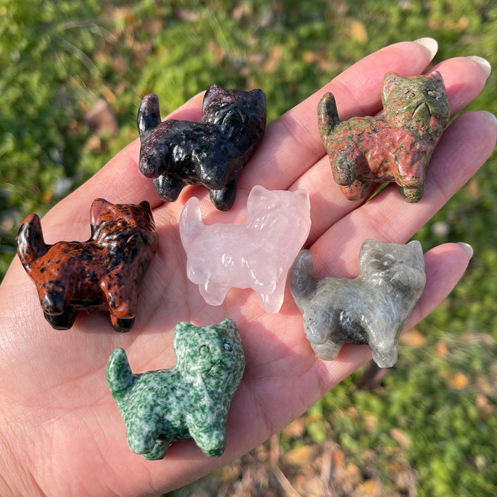 Natural Crystal Carving Mini Cat