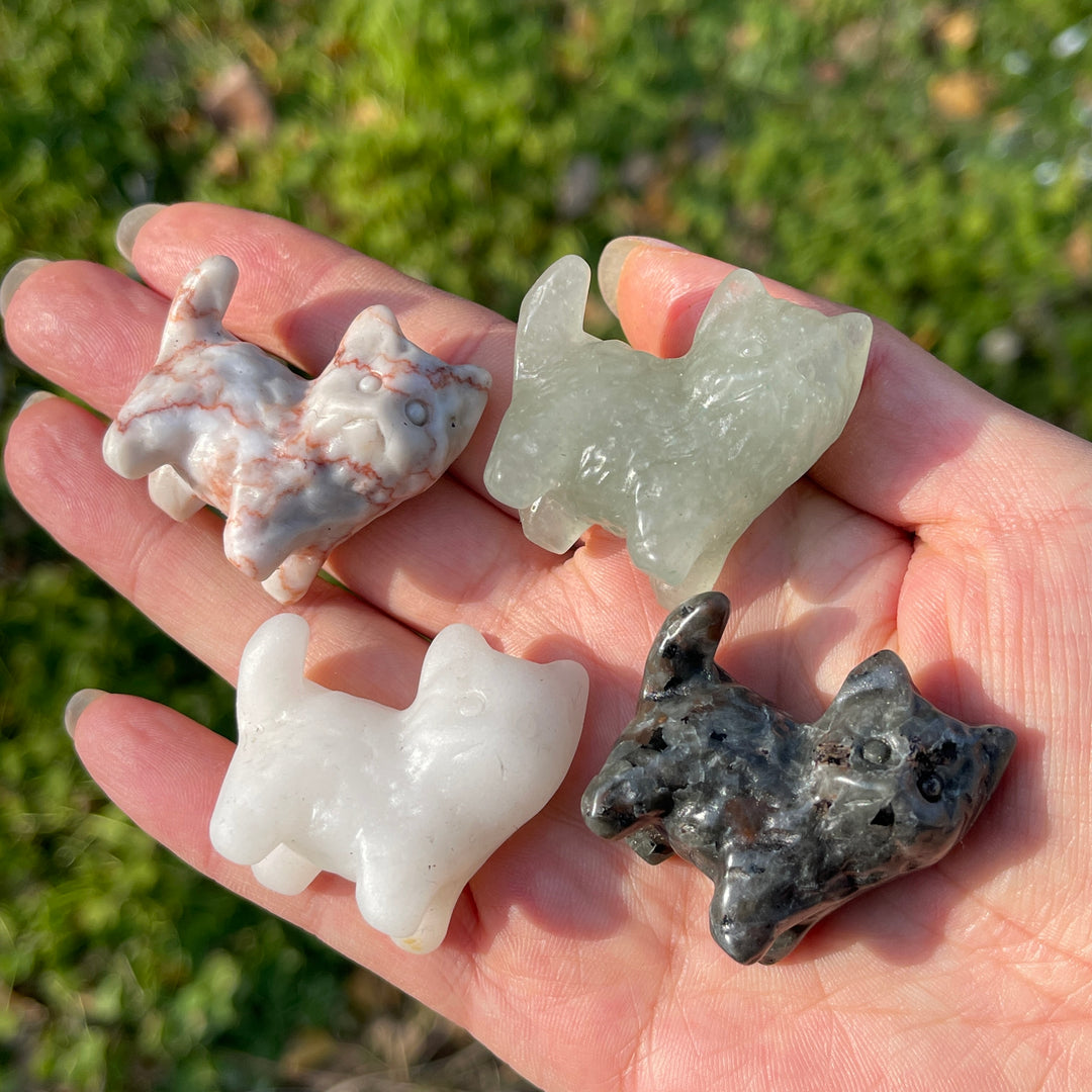 Natural Crystal Carving Mini Cat