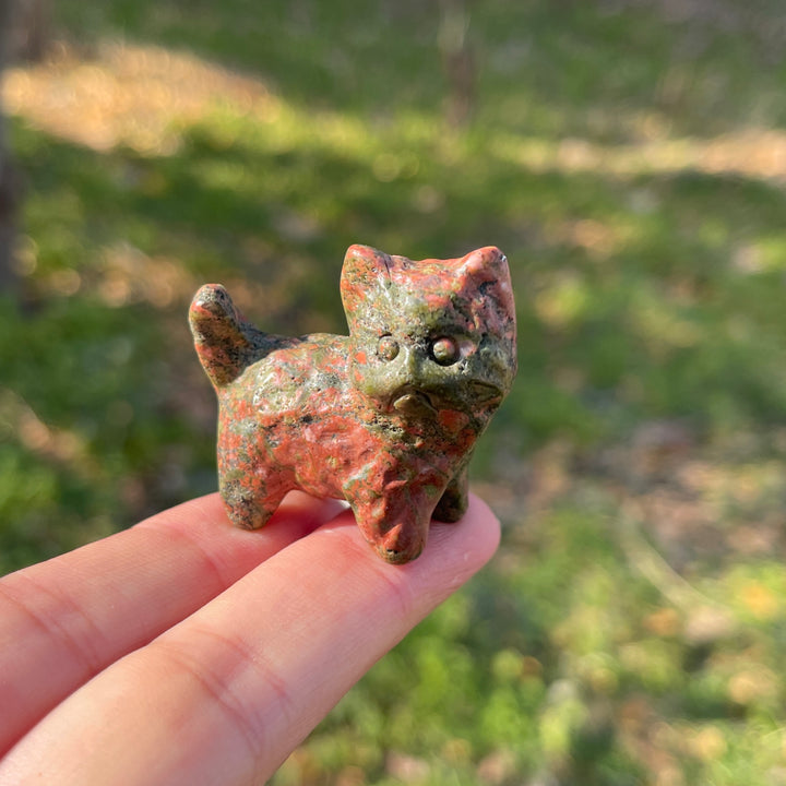 Natural Crystal Carving Mini Cat