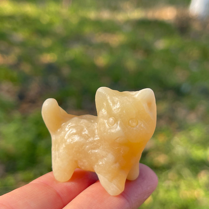 Natural Crystal Carving Mini Cat