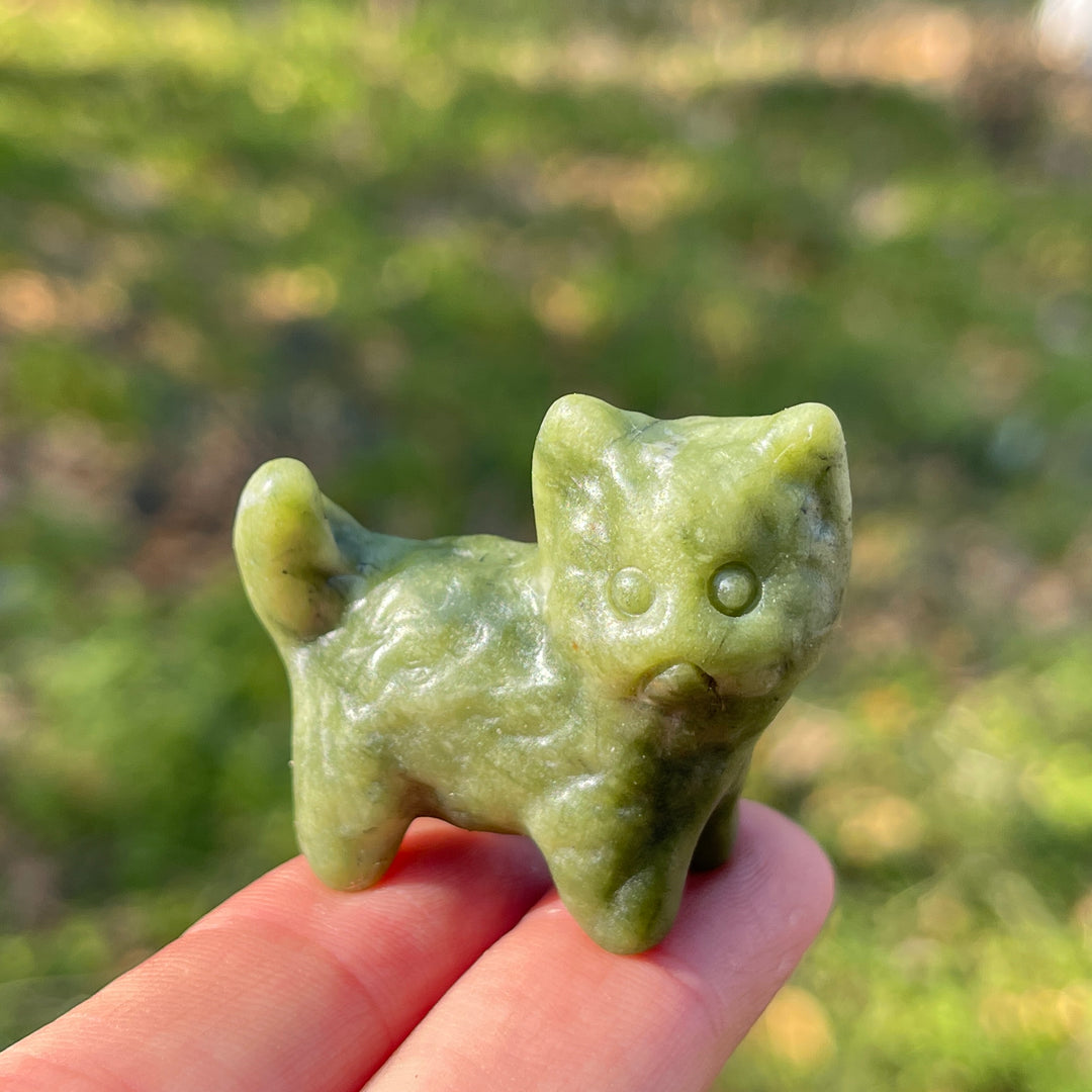 Natural Crystal Carving Mini Cat