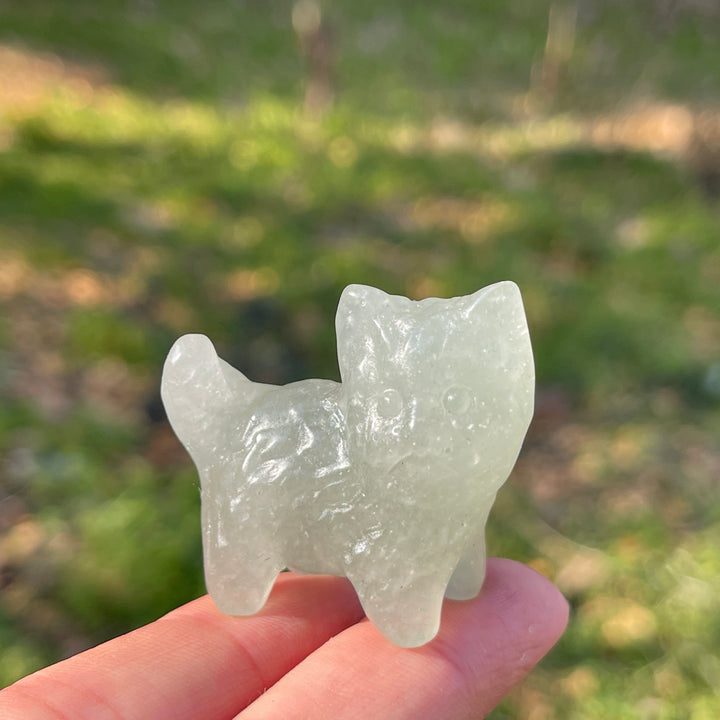 Natural Crystal Carving Mini Cat