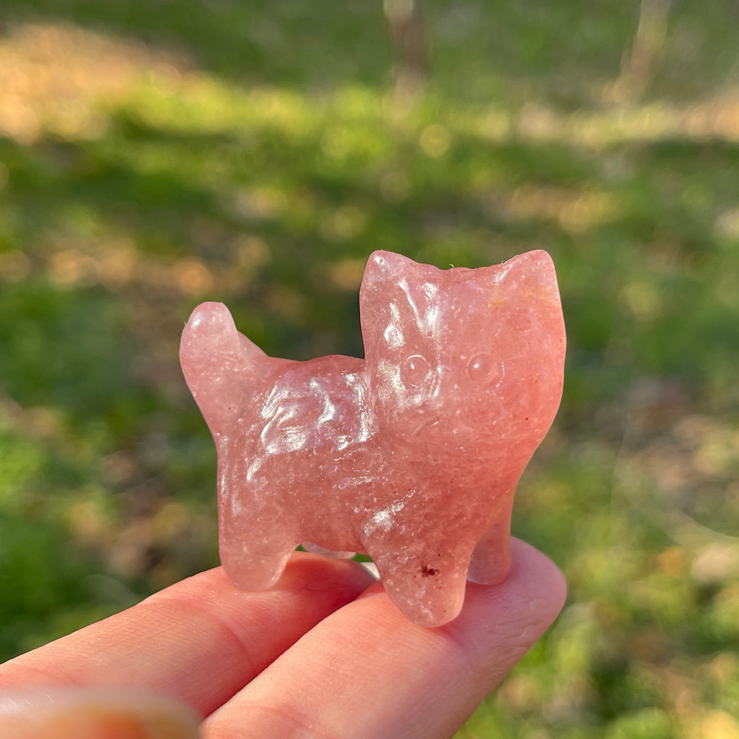 Natural Crystal Carving Mini Cat