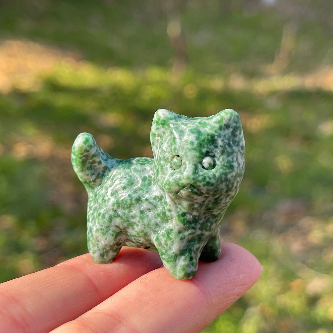 Natural Crystal Carving Mini Cat