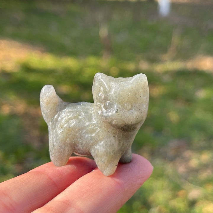 Natural Crystal Carving Mini Cat