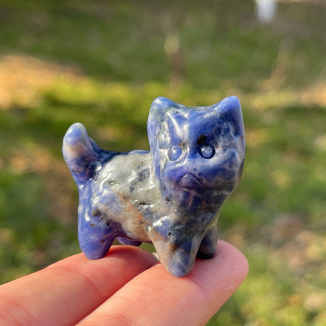 Natural Crystal Carving Mini Cat