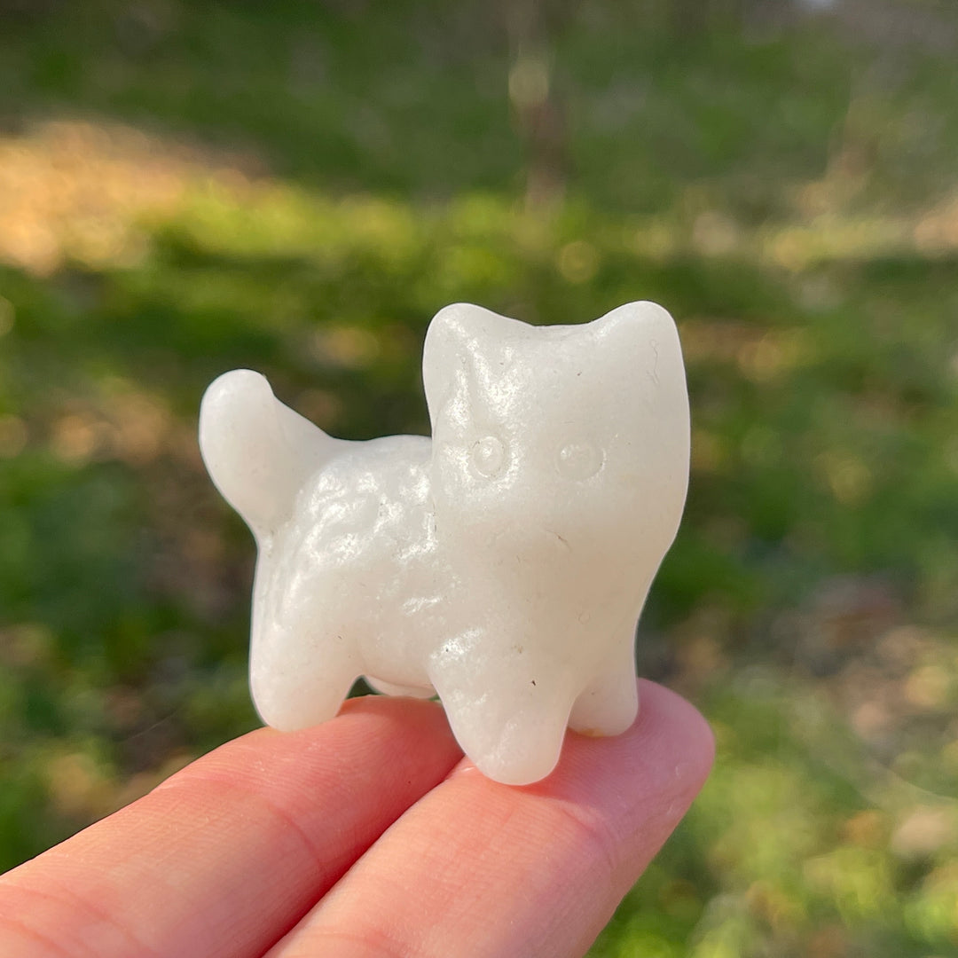 Natural Crystal Carving Mini Cat