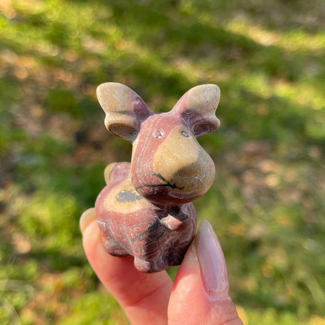 Natural Crystal Carving Picture Jasper Deer