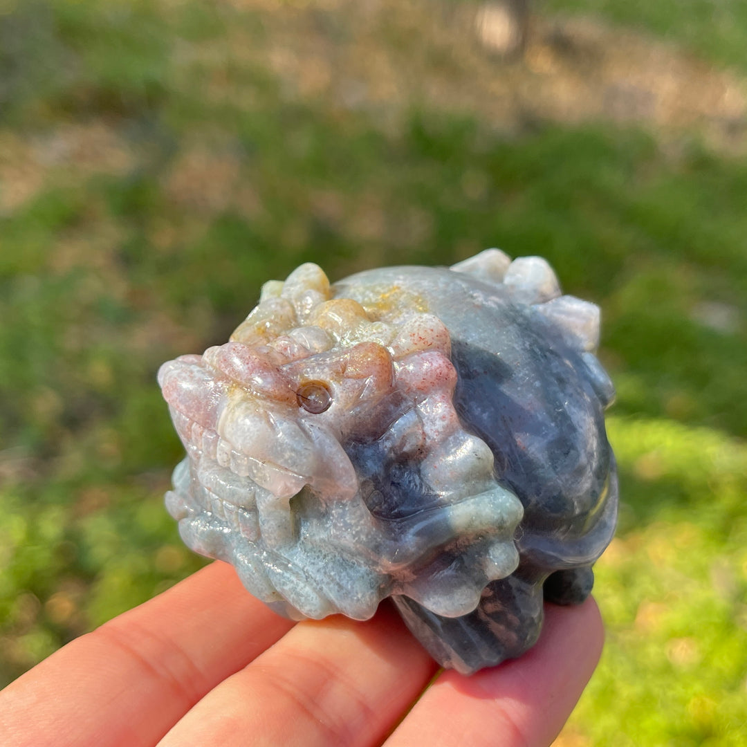 Unique,Natural Crystal Carving Dragon Turtle