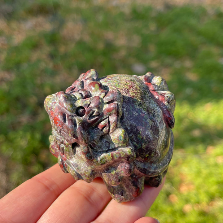 Unique,Natural Crystal Carving Dragon Turtle