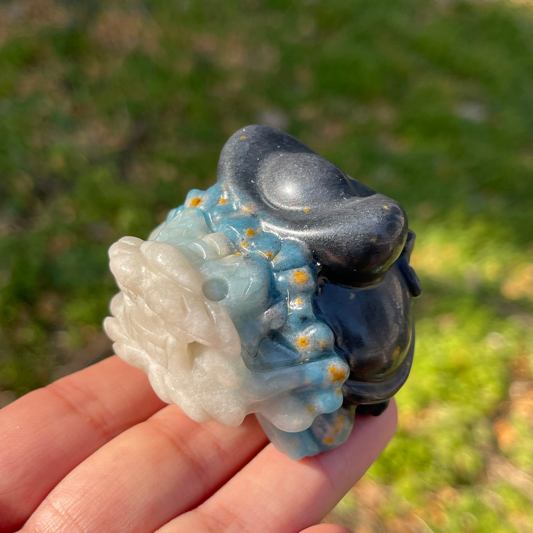 Unique,Natural Crystal Carving Dragon Turtle