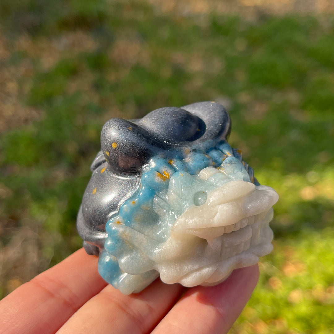 Unique,Natural Crystal Carving Dragon Turtle