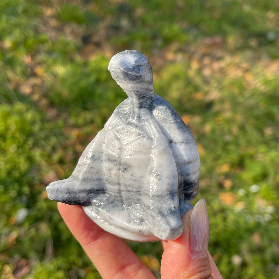 Natural Crystal Carving Meditating Sea Turtle