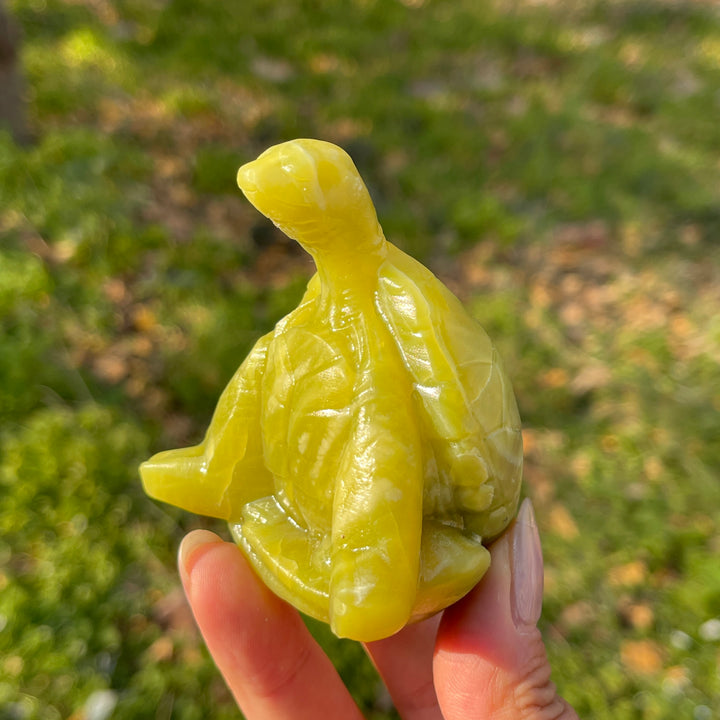 Natural Crystal Carving Meditating Sea Turtle