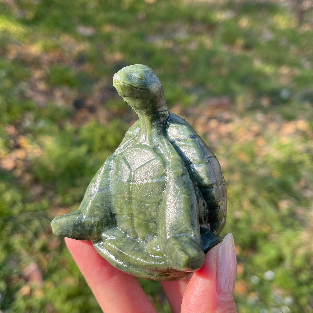 Natural Crystal Carving Meditating Sea Turtle