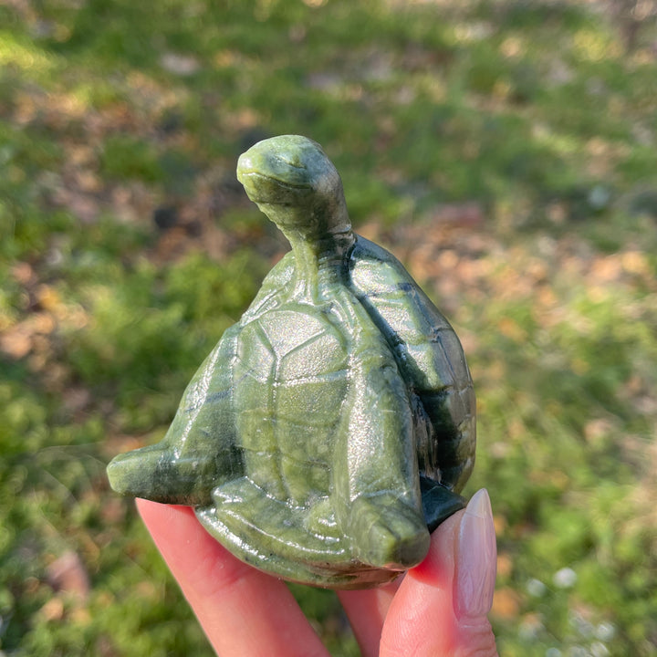 Natural Crystal Carving Meditating Sea Turtle