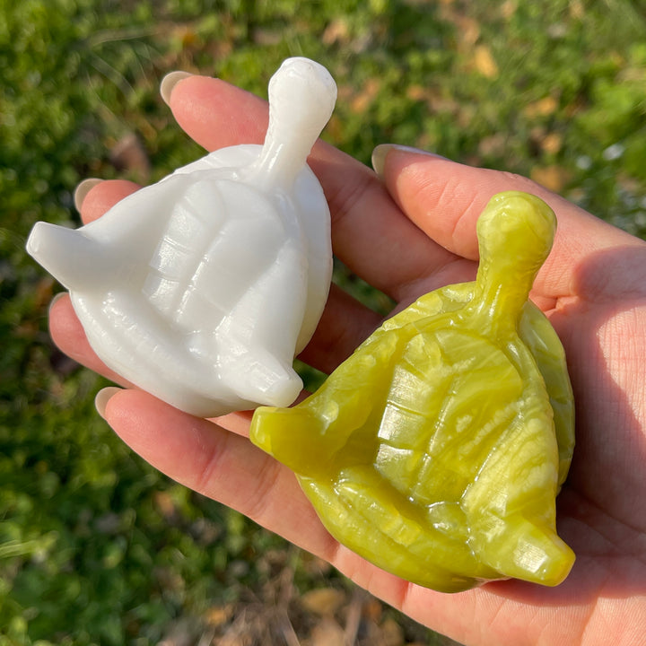 Natural Crystal Carving Meditating Sea Turtle