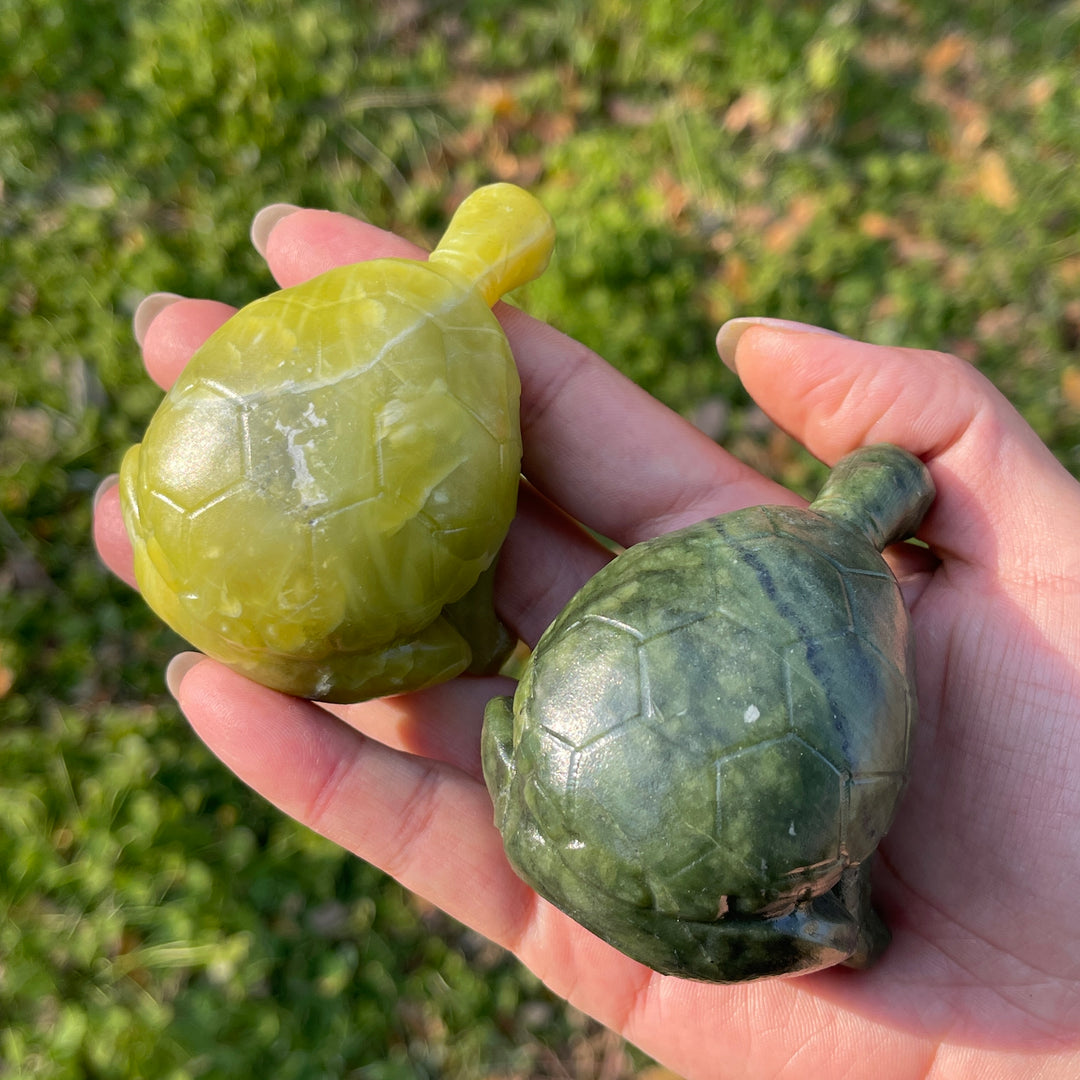 Natural Crystal Carving Meditating Sea Turtle