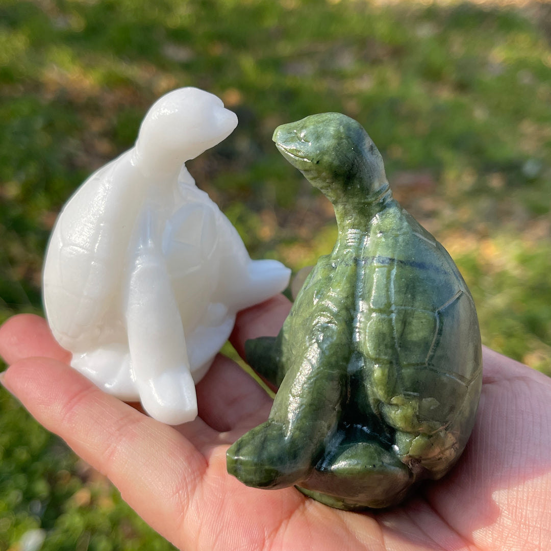 Natural Crystal Carving Meditating Sea Turtle
