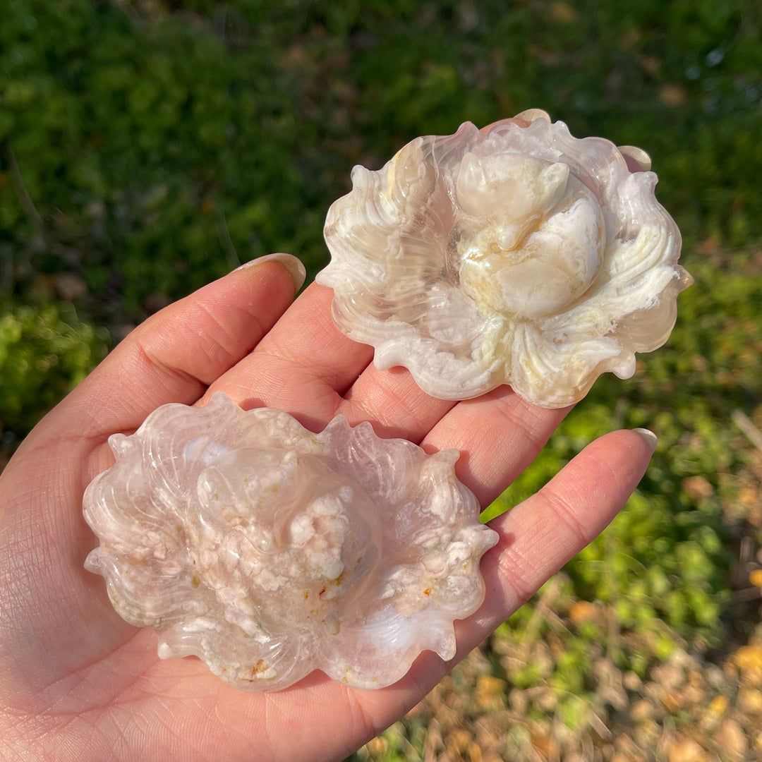 Unique,Natural Crystal Flower Agate Nine-Tailed Fox