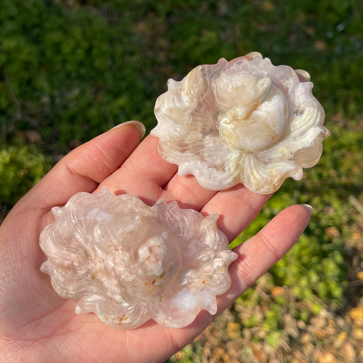 Unique,Natural Crystal Flower Agate Nine-Tailed Fox