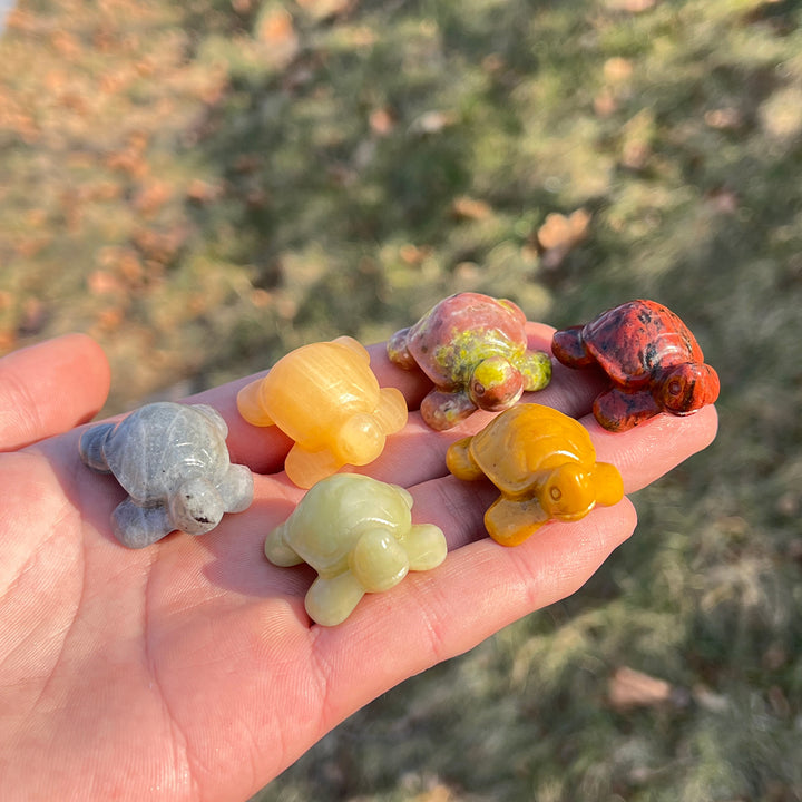 Natural Crystal Carving Mini Sea Turtle