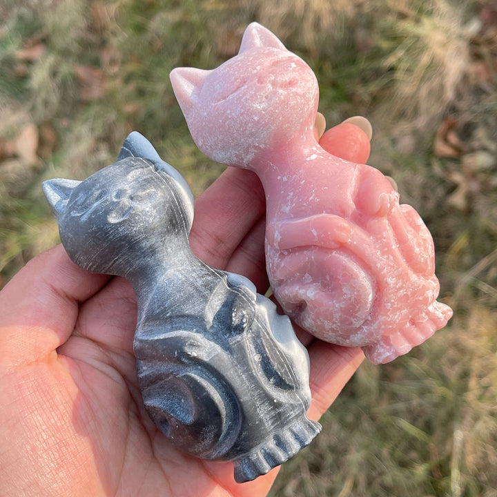 Natural Crystal Carving Standing Cat