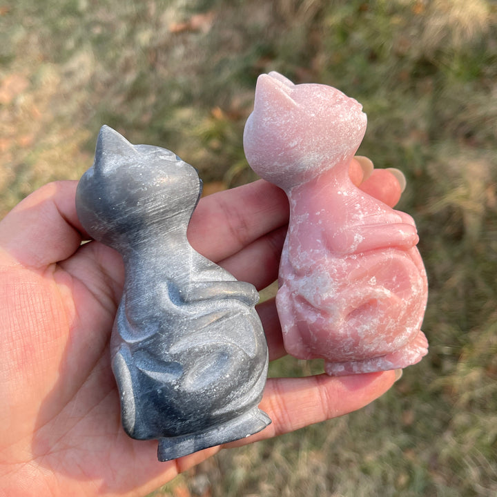 Natural Crystal Carving Standing Cat
