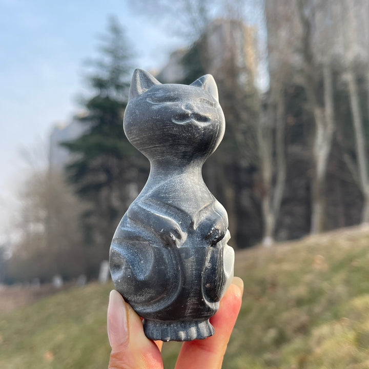 Natural Crystal Carving Standing Cat