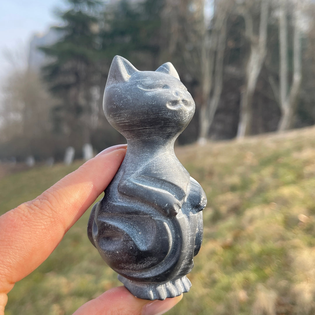 Natural Crystal Carving Standing Cat