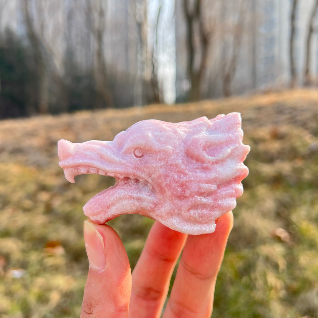 Unique,Natural Crystal Pink Opal Carvings