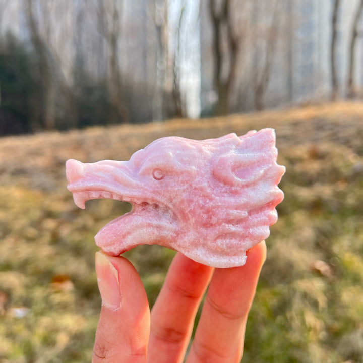 Unique,Natural Crystal Pink Opal Carvings