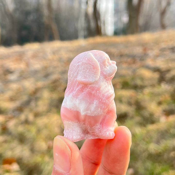 Unique,Natural Crystal Pink Opal Carvings