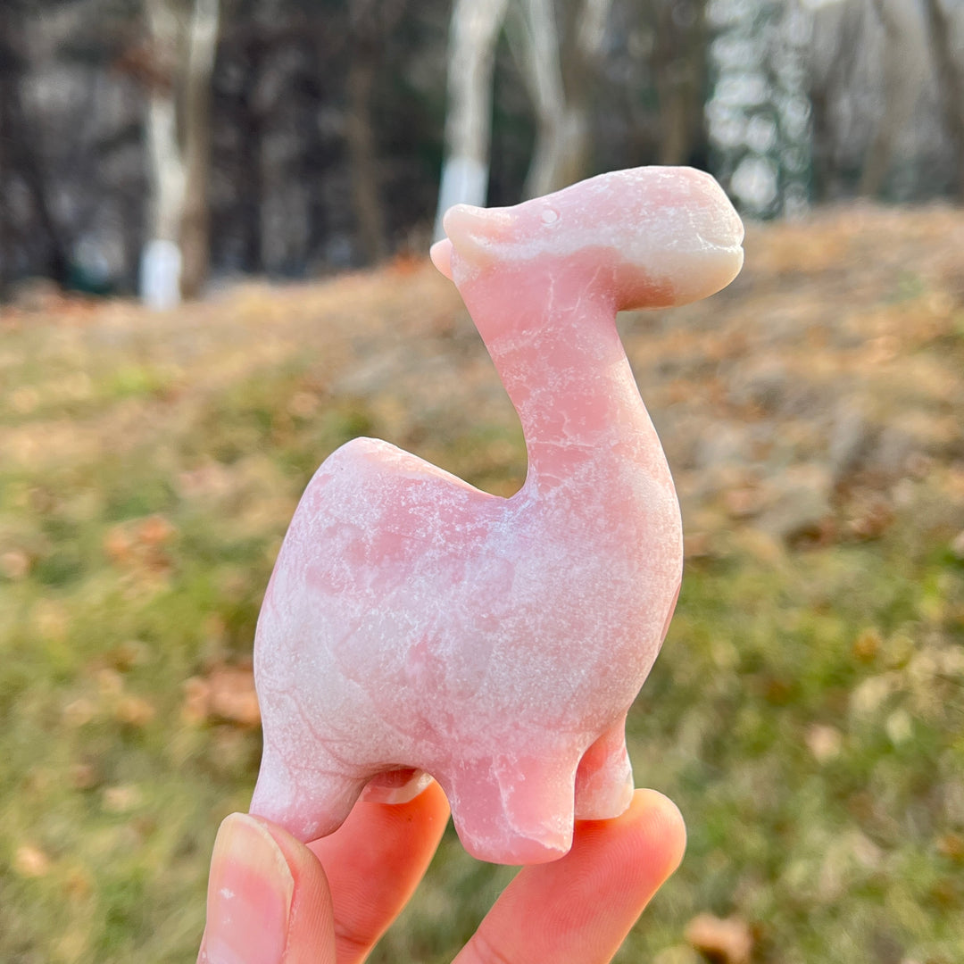 Unique,Natural Crystal Pink Opal Carvings