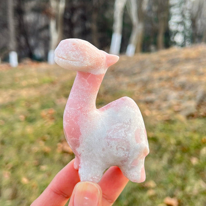Unique,Natural Crystal Pink Opal Carvings