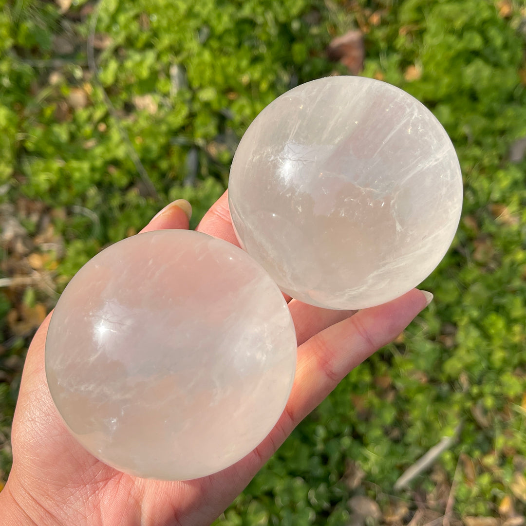 Natural Crystal White Fluorite Sphere