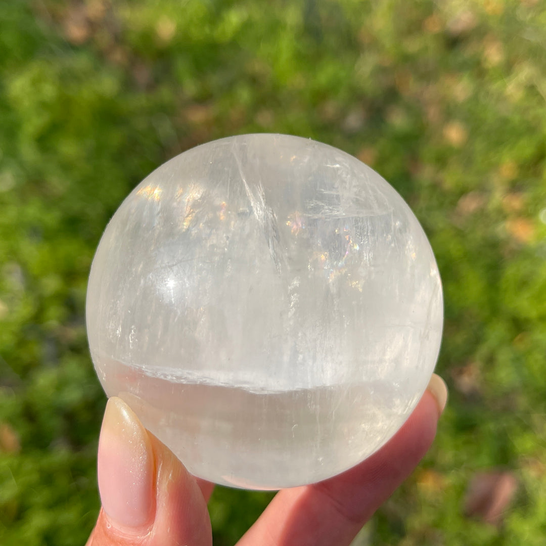 Natural Crystal White Fluorite Sphere
