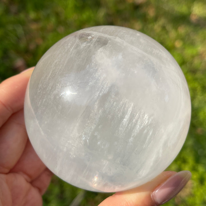 Natural Crystal White Fluorite Sphere