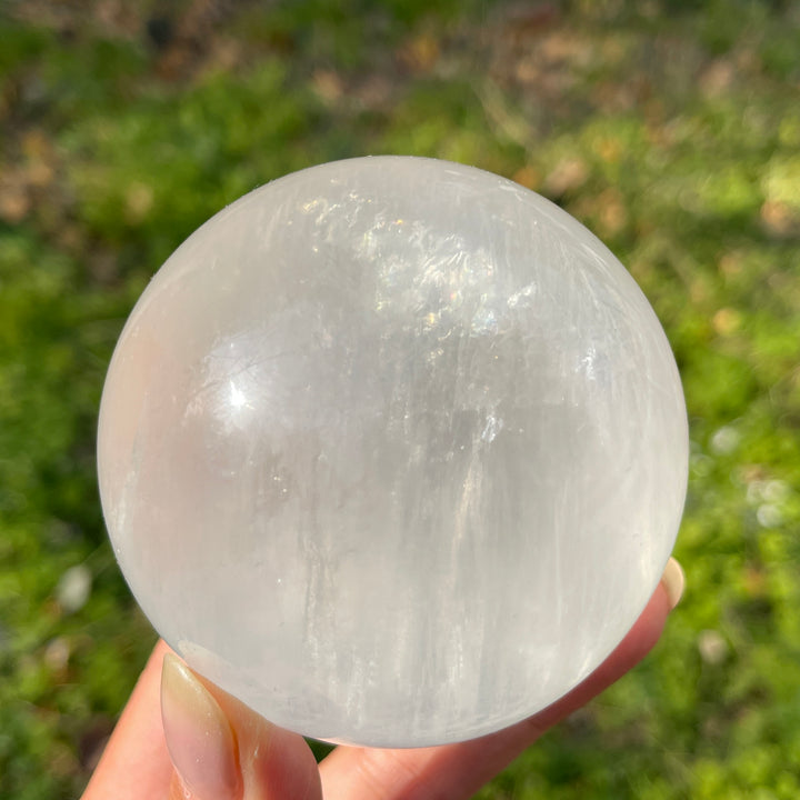 Natural Crystal White Fluorite Sphere