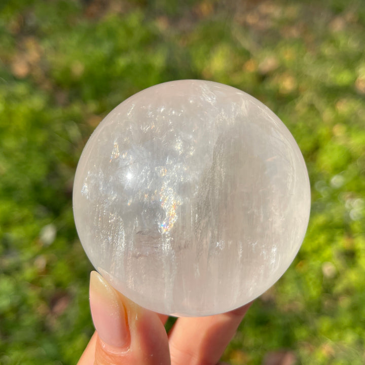 Natural Crystal White Fluorite Sphere