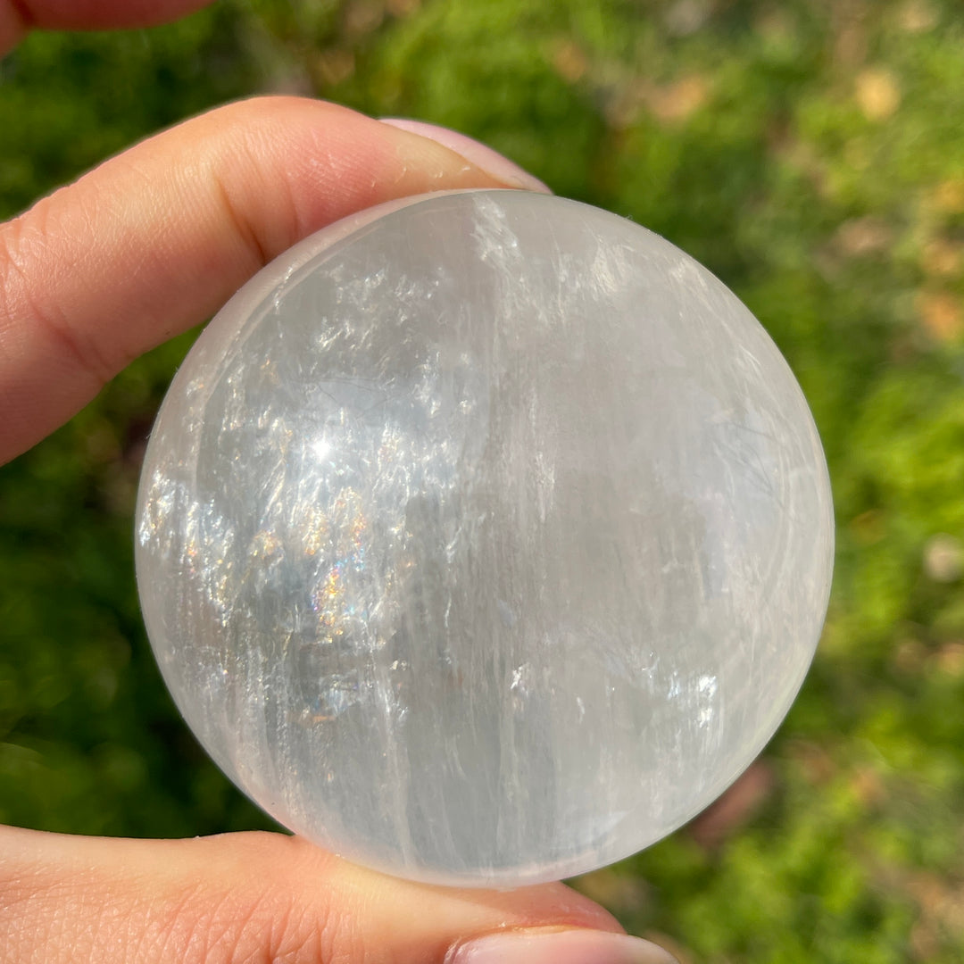 Natural Crystal White Fluorite Sphere