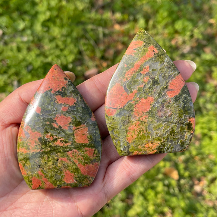Natural Crystal Unakite Teardrop