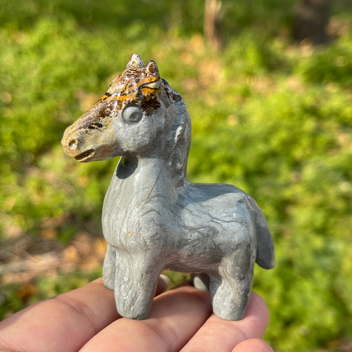 Natural Crystal Carving Picture Jasper Horse