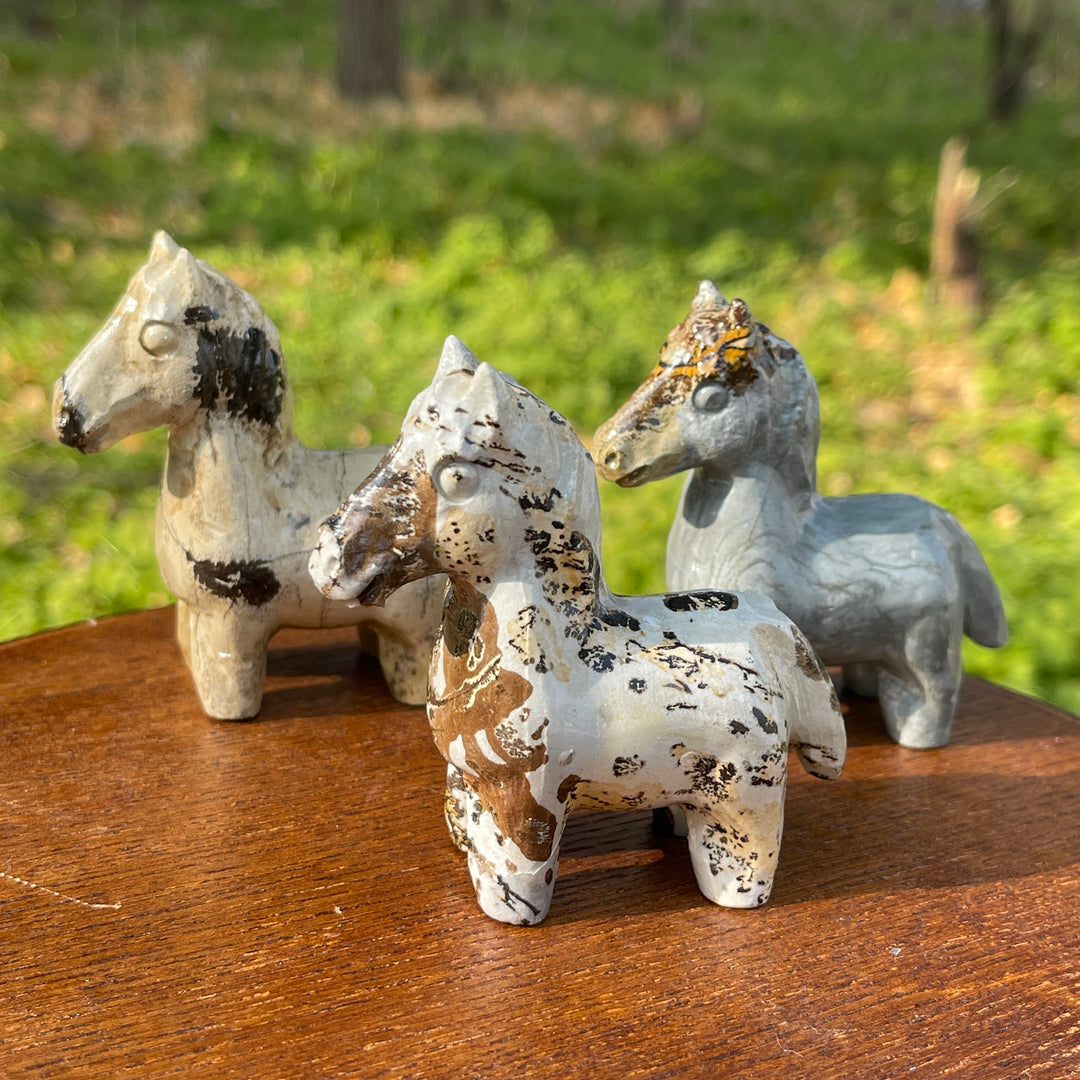 Natural Crystal Carving Picture Jasper Horse