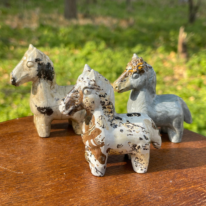Natural Crystal Carving Picture Jasper Horse